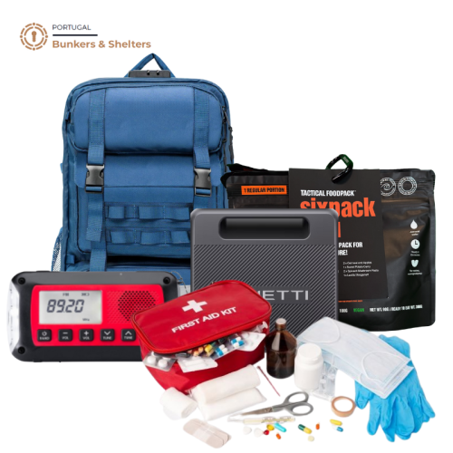 Kit 3 - Kit de Emergência: Mochila, Power Bank, Painel Solar, Comida, Radio e Primeiros Socorros