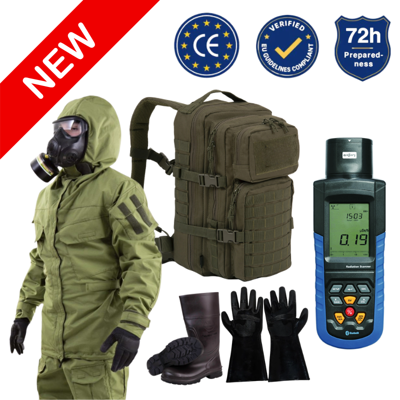 Radiation Kit with Detector and CBRN Protective Suit