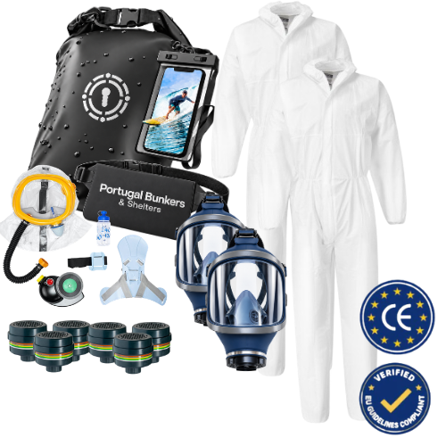 Kit CBRN NF1 |Emergência Nuclear P/ 2 Adultos + 1 Criança|