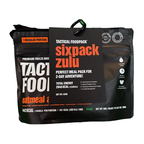 Tactical food | Sixpack ZULU | Comida vegan para dois dias