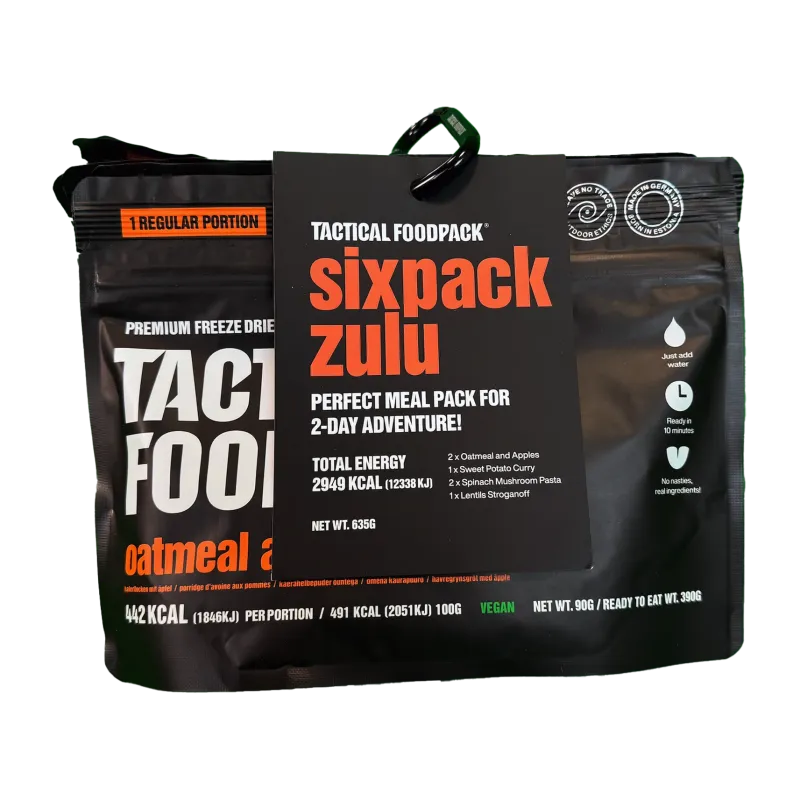 Tactical food | Sixpack ZULU | Comida vegan para dois dias